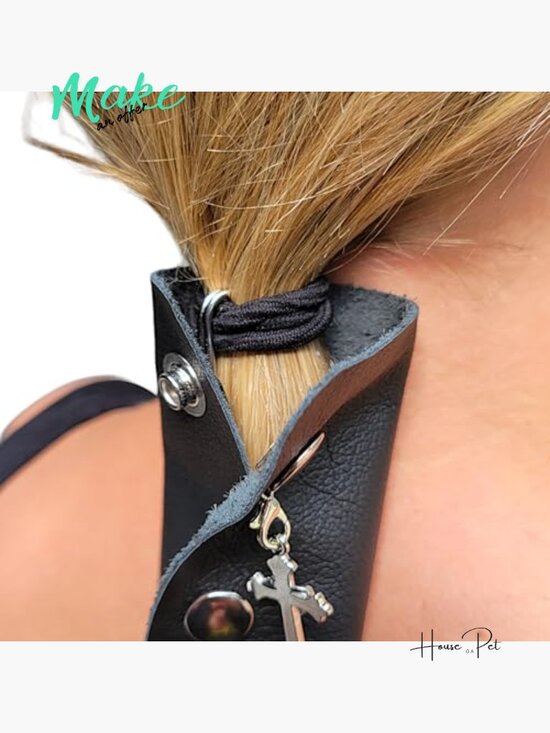 Leather Hair Wrap Ponytail Protector for Biker Helmets with Fringe main image 6